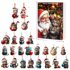 Cat Christmas Ornaments Set | 24 Piece Acrylic Advent Calendar Decorations VexonGear