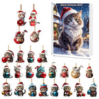 Cat Christmas Ornaments Set | 24 Piece Acrylic Advent Calendar Decorations VexonGear