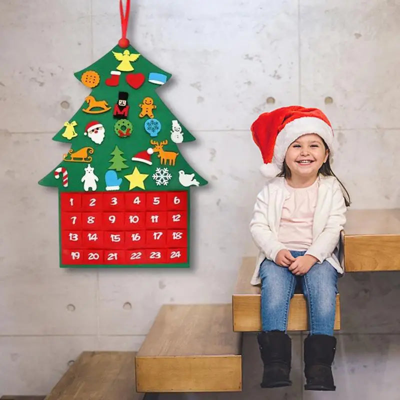Christmas Advent Calendar | Felt Tree 24 Pocket Countdown VexonGear