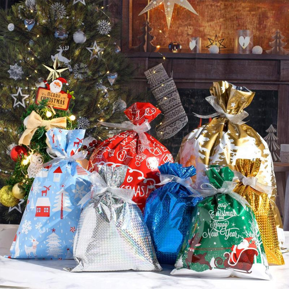 Christmas Gift Bags | Reusable Foil Holiday Wrapping Set VexonGear