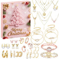 Christmas Jewelry Advent Calendar | 24 Gold Pink Accessories VexonGear