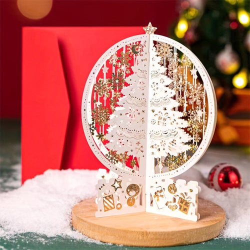 3D Pop-Up Christmas Card | Laser Cut Paper Tree Display VexonGear