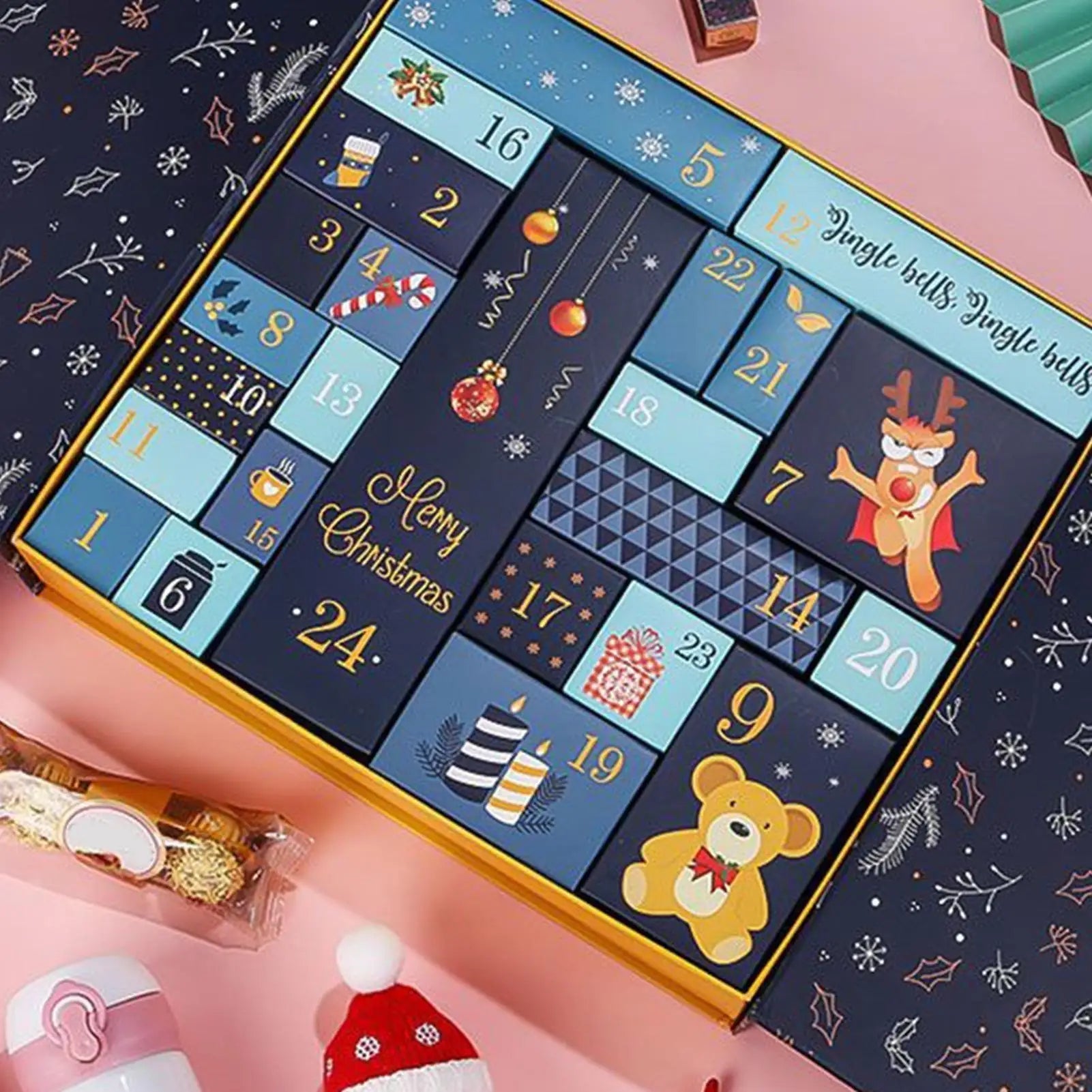 Christmas Advent Calendar | 24 Fillable Boxes with Festive Design VexonGear