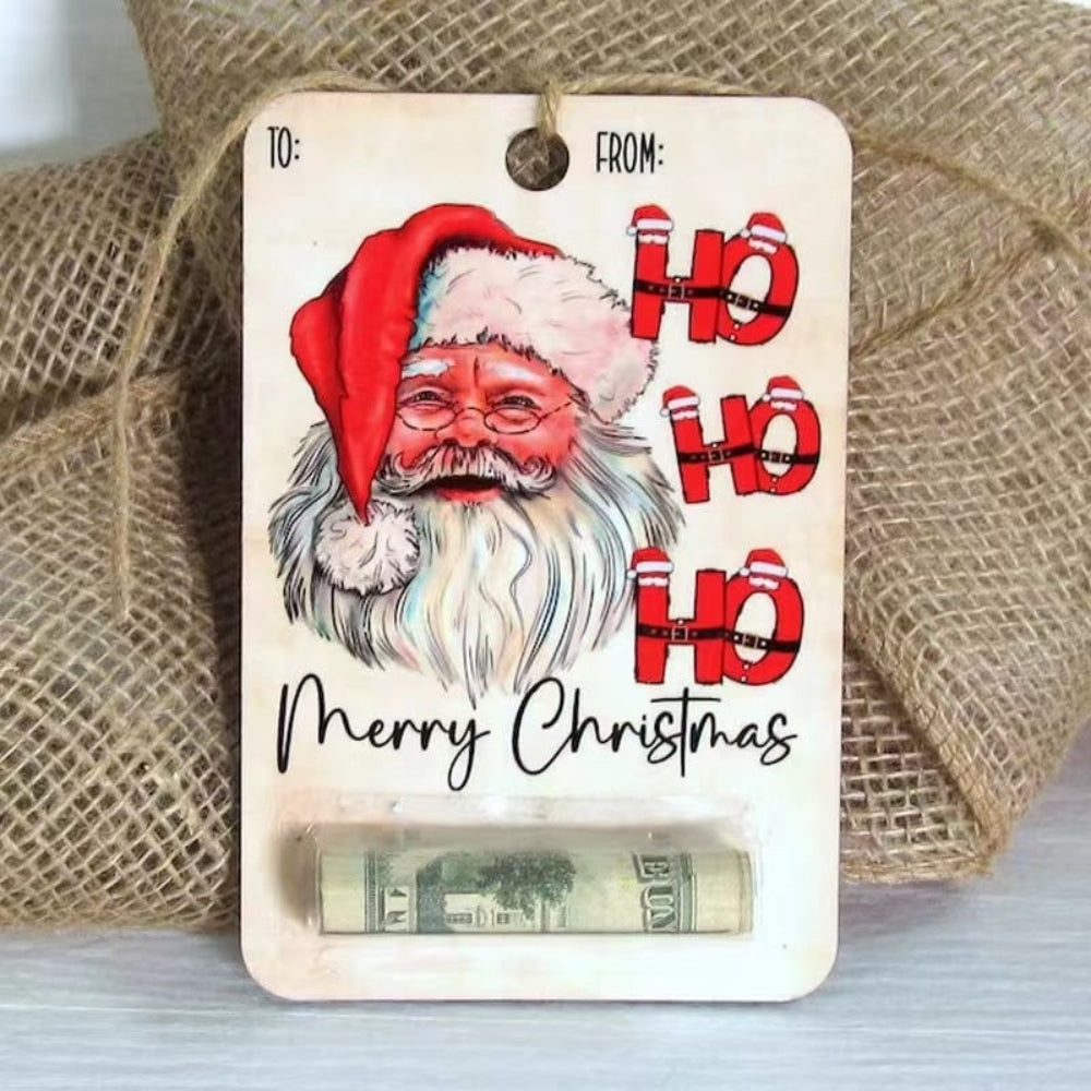 Christmas Money Holder Cards | Wooden Holiday Gift Tags VexonGear