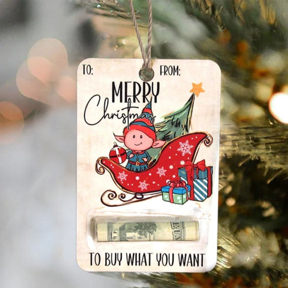 Christmas Money Holder Cards | Wooden Holiday Gift Tags VexonGear
