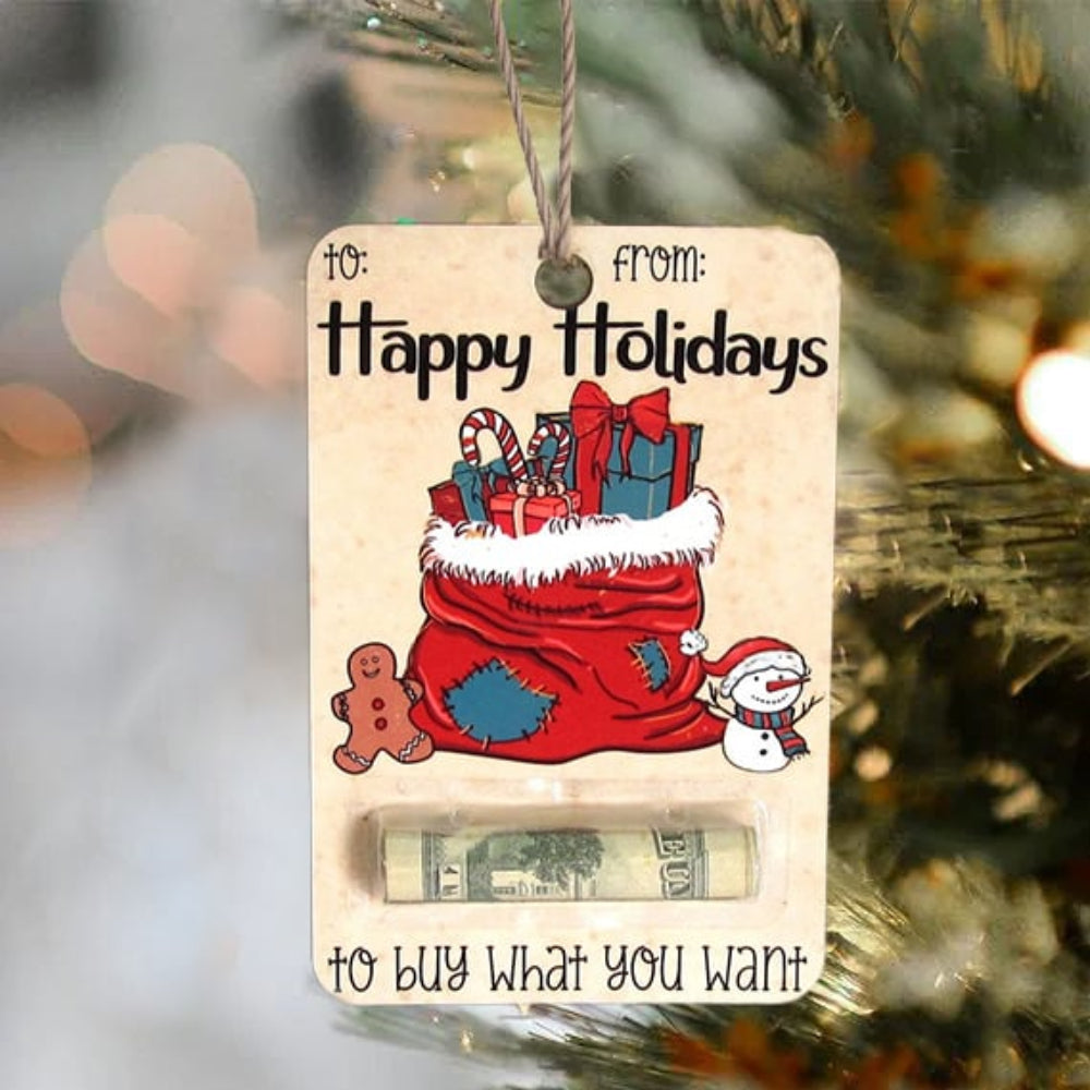 Christmas Money Holder Cards | Wooden Holiday Gift Tags VexonGear