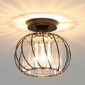 Flush Mount Ceiling Light, Glass Shade, E27 Fitting, Single Light VexonGear