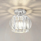 Flush Mount Ceiling Light, Glass Shade, E27 Fitting, Single Light VexonGear