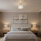 Flush Mount Ceiling Light, Glass Shade, E27 Fitting, Single Light VexonGear