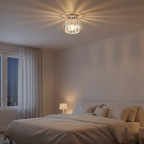 Flush Mount Ceiling Light, Glass Shade, E27 Fitting, Single Light VexonGear