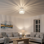 Flush Mount Ceiling Light, Glass Shade, E27 Fitting, Single Light VexonGear