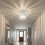Flush Mount Ceiling Light, Glass Shade, E27 Fitting, Single Light VexonGear