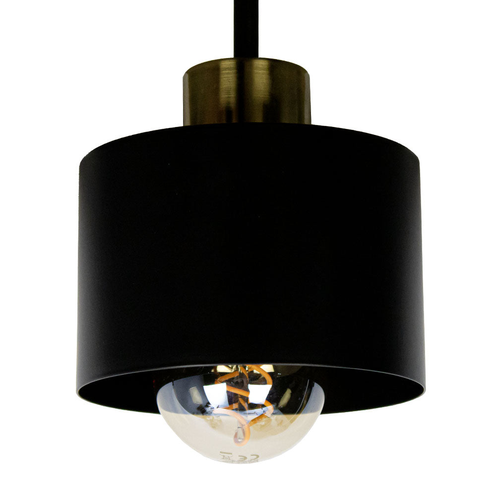 Ceiling Lamp 3 Light E27 Steel Frame Black and Gold Modern Industrial VexonGear