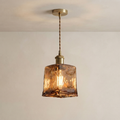 Flush Mount Ceiling Light Blown Dark Brown Square Design VexonGear