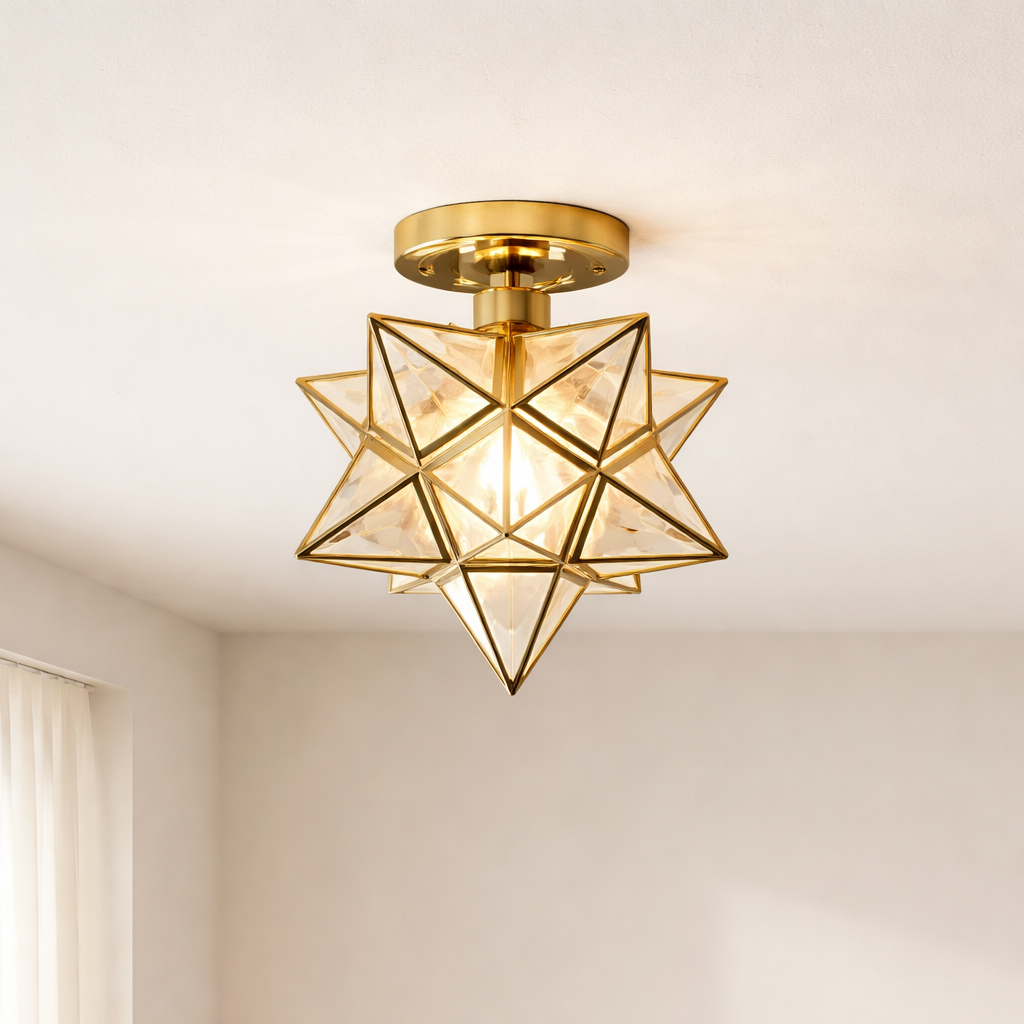 Flush Mount Ceiling Light Iron PVC 20 cm Star Shape Integrated LED 3000K 110 to 220V VexonGear