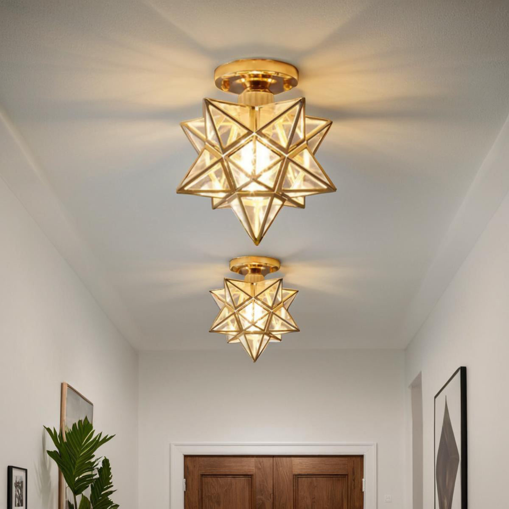 Flush Mount Ceiling Light Iron PVC 20 cm Star Shape Integrated LED 3000K 110 to 220V VexonGear