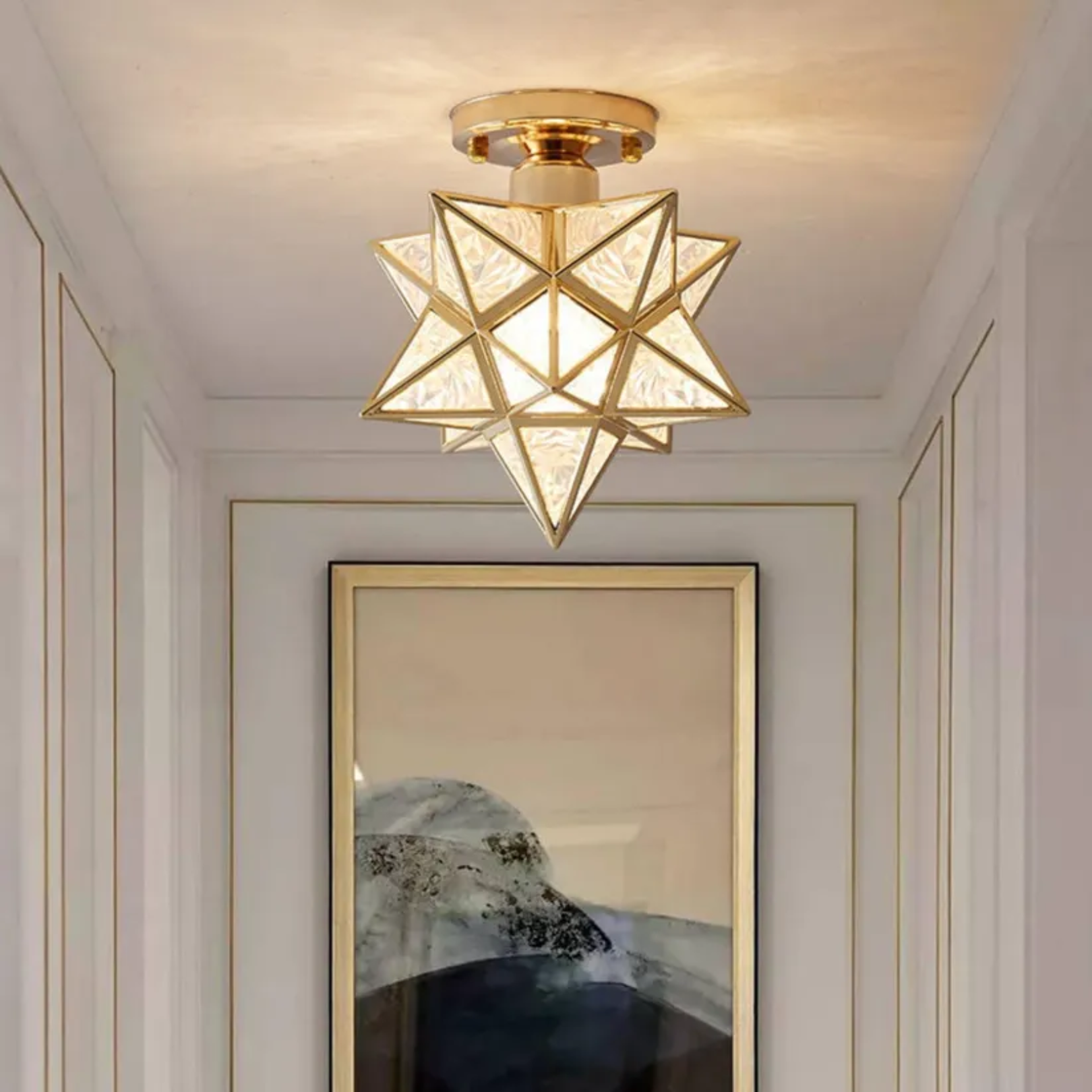 Flush Mount Ceiling Light Iron PVC 20 cm Star Shape Integrated LED 3000K 110 to 220V VexonGear