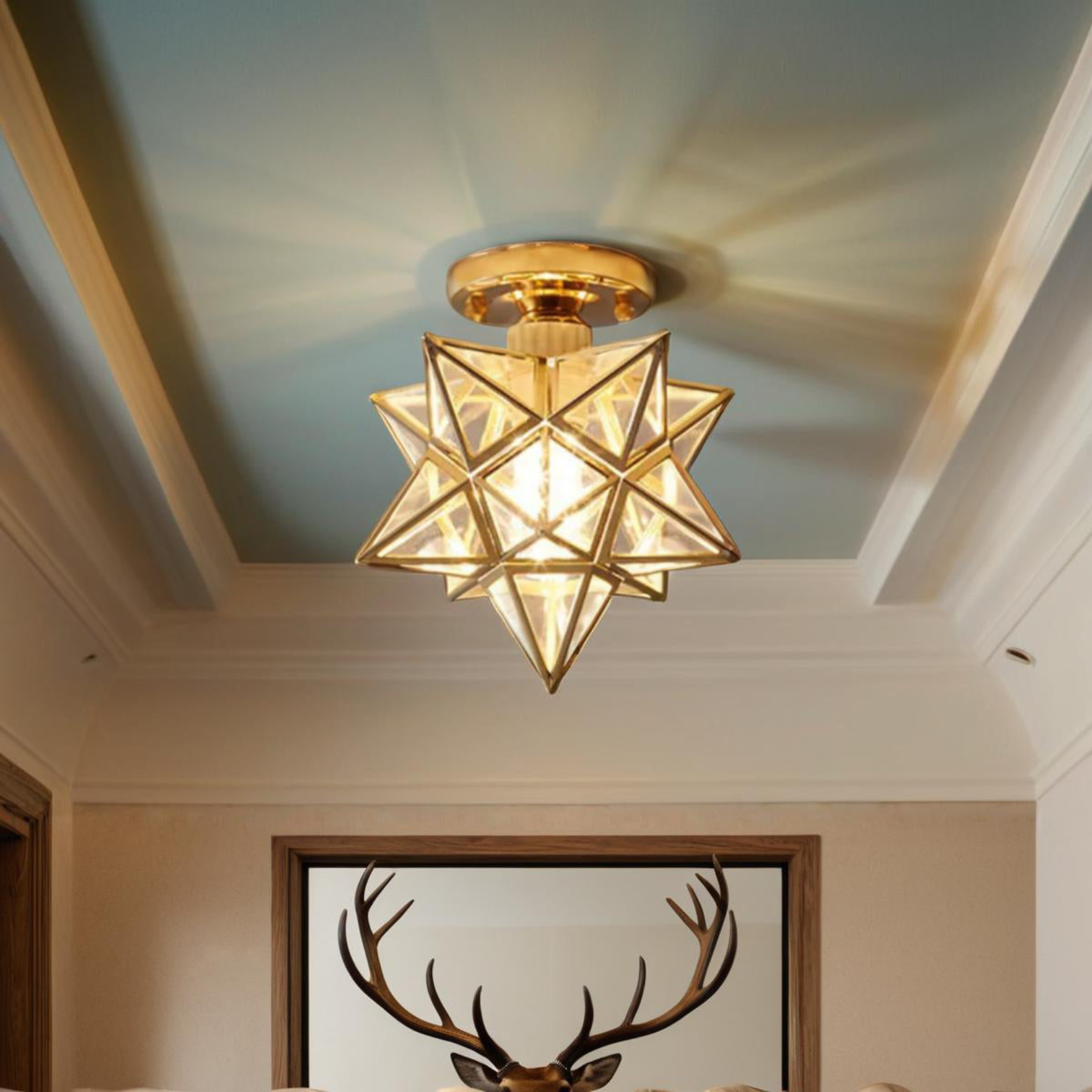 Flush Mount Ceiling Light Iron PVC 20 cm Star Shape Integrated LED 3000K 110 to 220V VexonGear