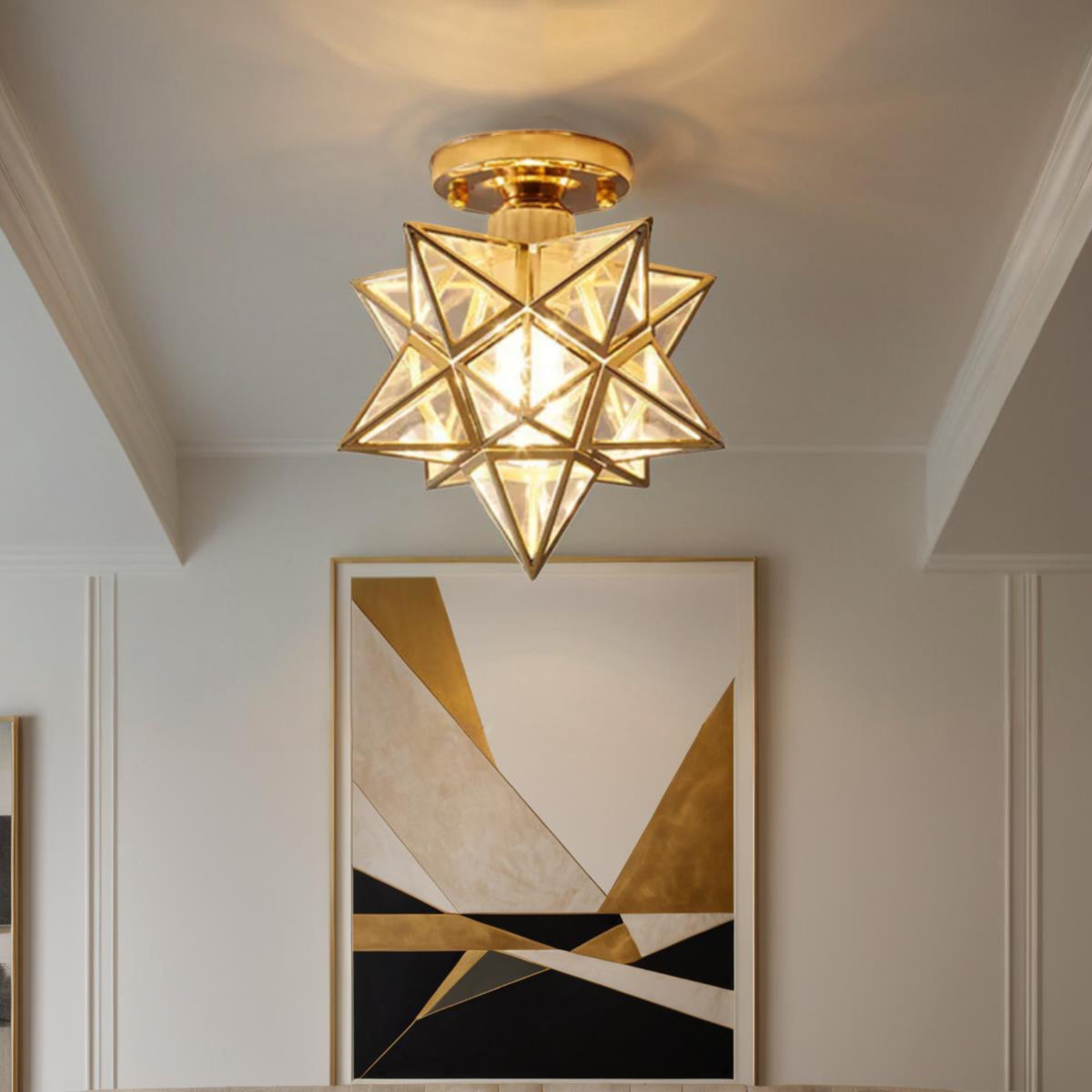 Flush Mount Ceiling Light Iron PVC 20 cm Star Shape Integrated LED 3000K 110 to 220V VexonGear