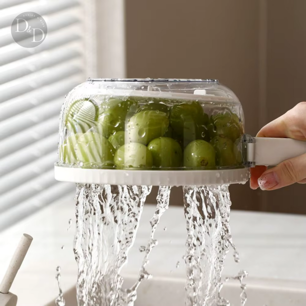 Food Storage Container Set | Stackable Produce Keeper with Rinse Function VexonGear
