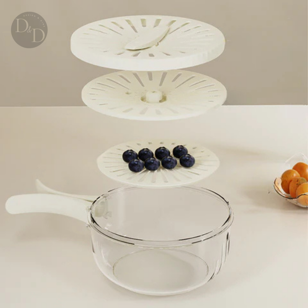 Food Storage Container Set | Ventilated Produce Keeper with Strainer VexonGear