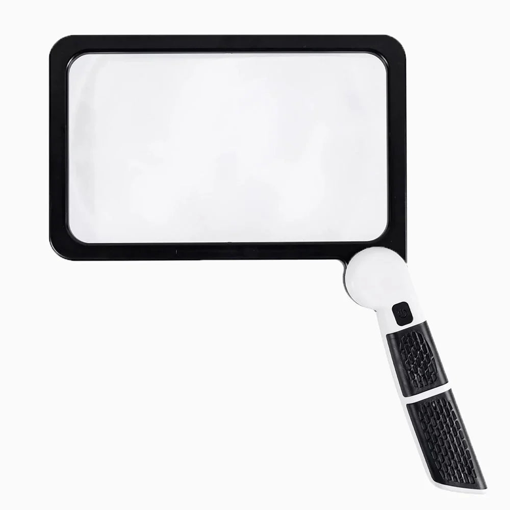Full Page Handheld 5x Magnifying Glass with LED Light - 3 Modes for Reading & Seniors VexonGear