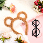 Chipmunk Costume Accessories Set | Plush Headbands & Round Glasses VexonGear
