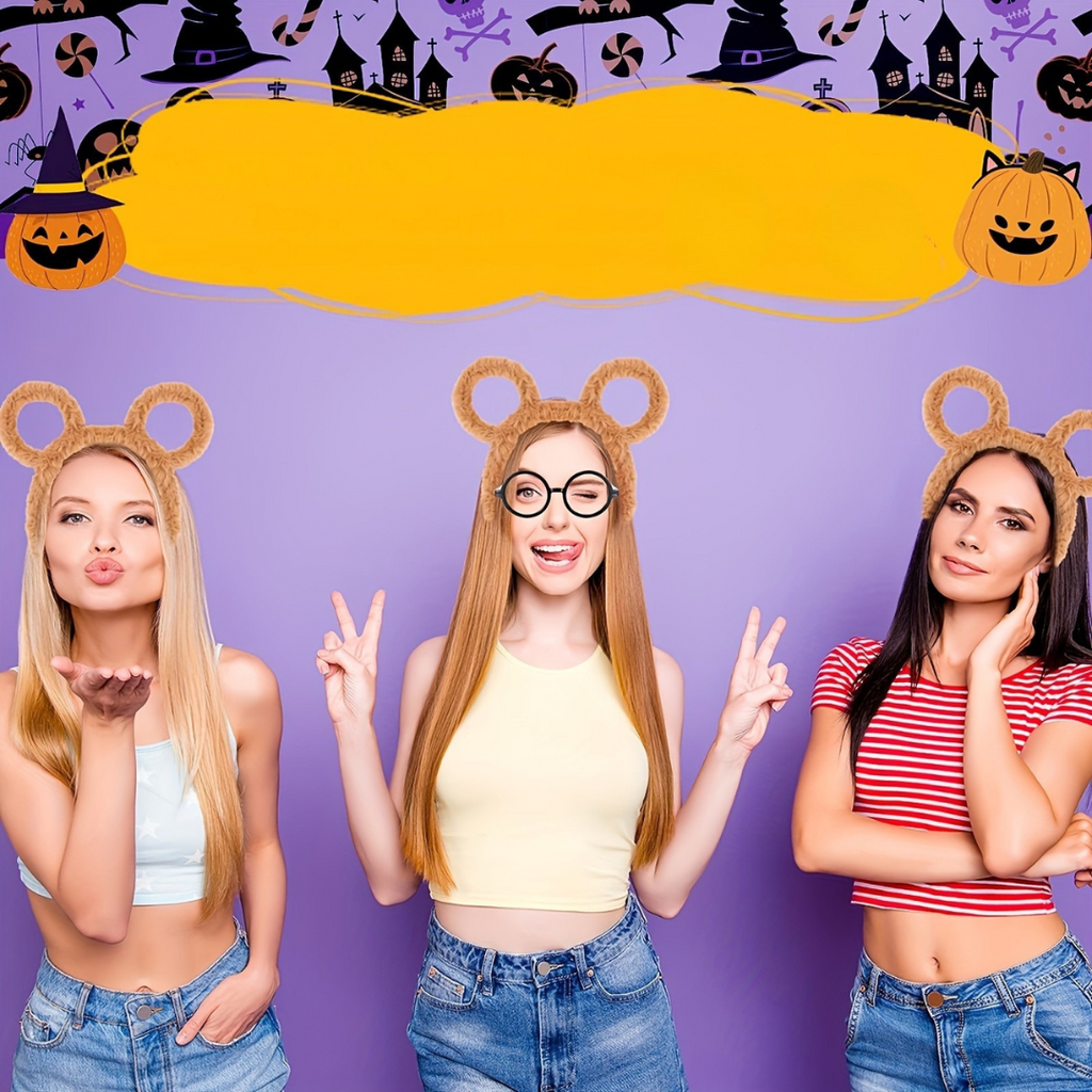 Chipmunk Costume Accessories Set | Plush Headbands & Round Glasses VexonGear