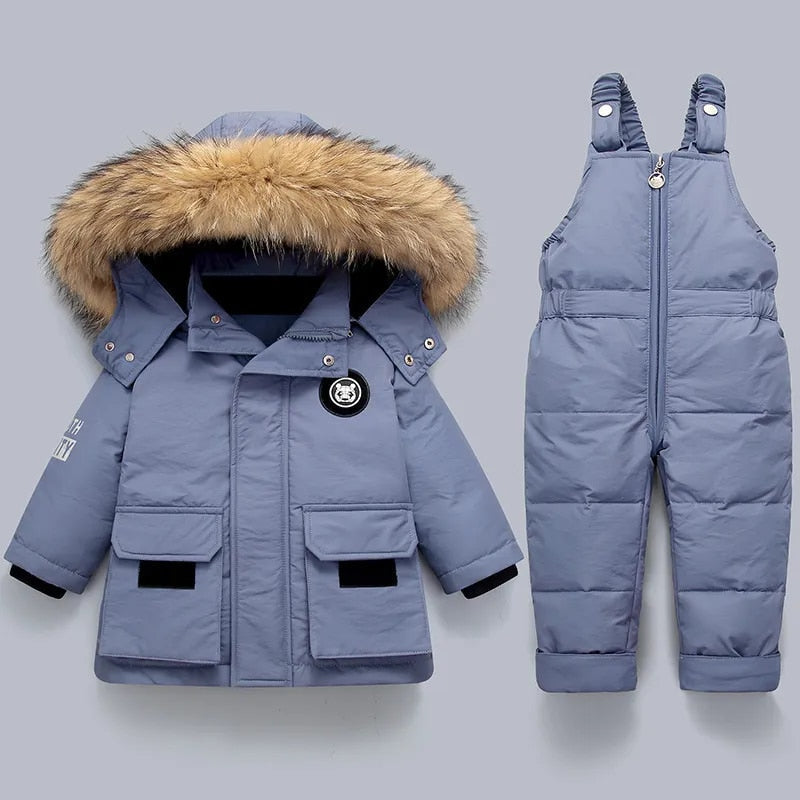 Kids Winter Snow Set | Insulated Jacket with Fur Hood & Overalls VexonGear