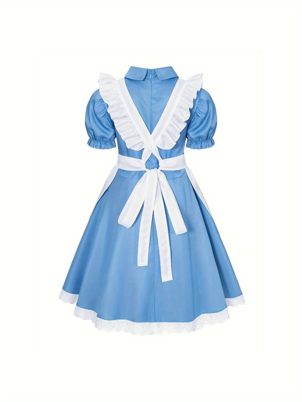 Classic Storybook Dress Set | Blue Cotton Puff Sleeve Costume VexonGear