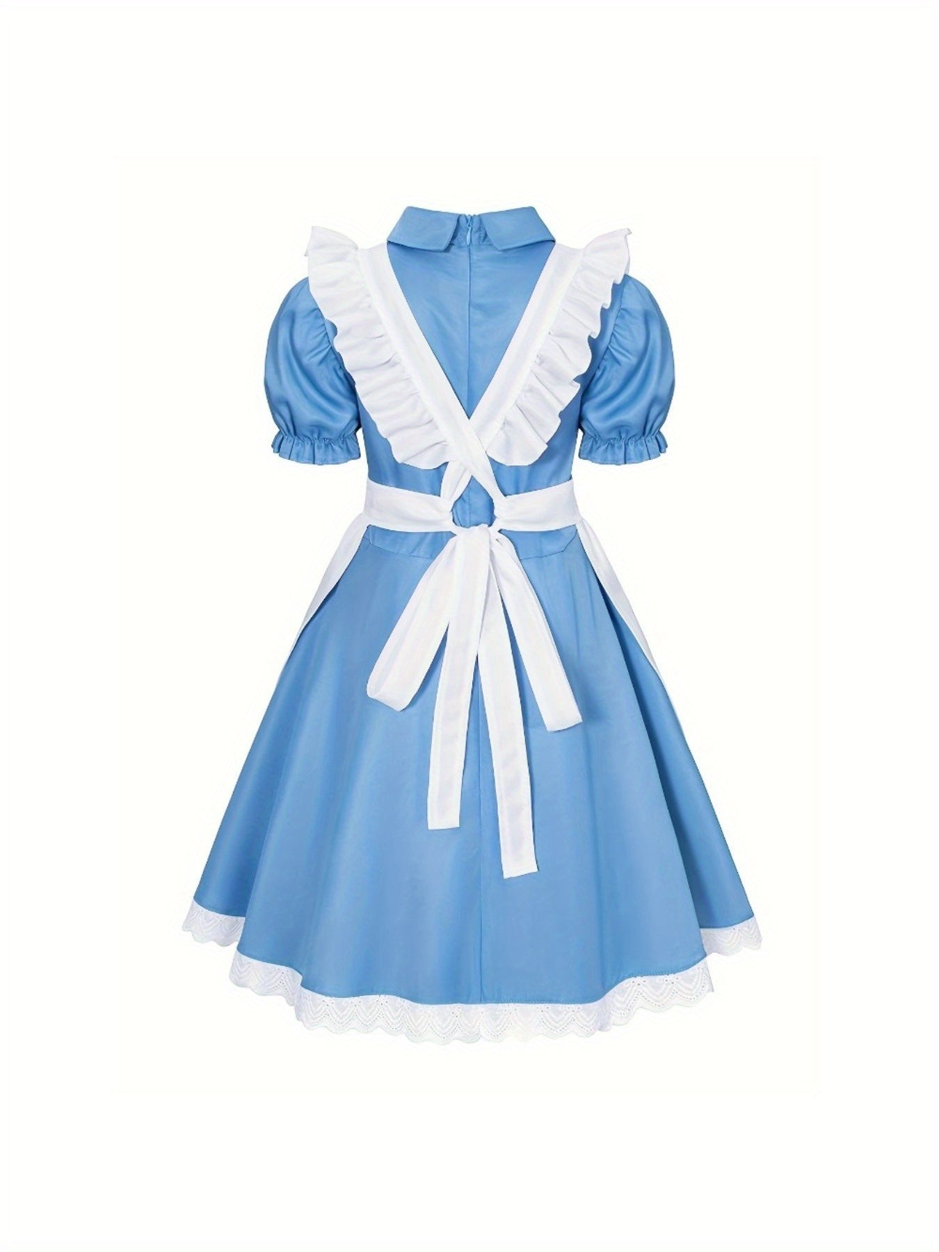 Classic Storybook Dress Set | Blue Cotton Puff Sleeve Costume VexonGear