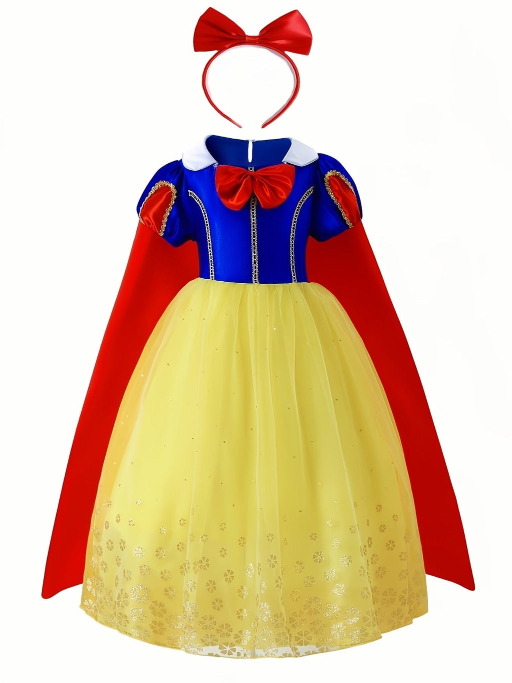Princess Costume Dress | Royal Blue Tulle Ball Gown With Cape VexonGear