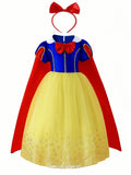 Princess Costume Dress | Royal Blue Tulle Ball Gown With Cape VexonGear