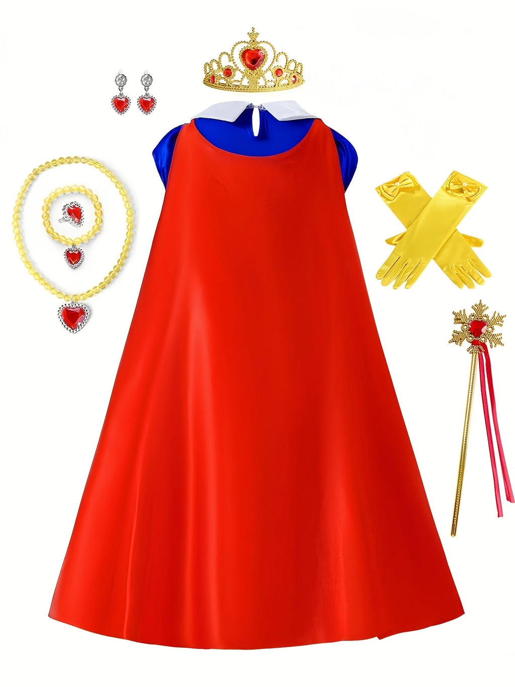 Princess Costume Dress | Royal Blue Tulle Ball Gown With Cape VexonGear