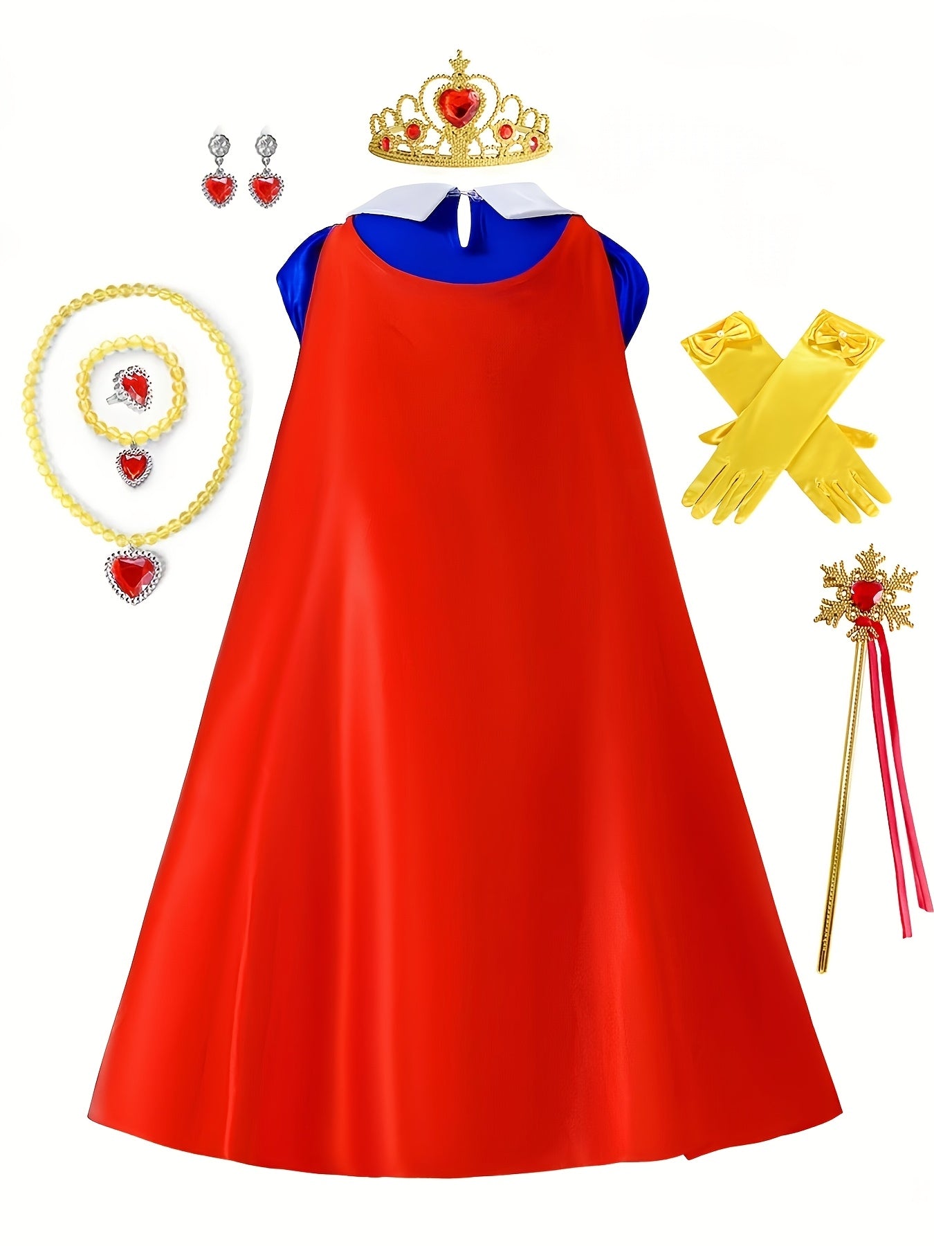 Princess Costume Dress | Royal Blue Tulle Ball Gown With Cape VexonGear