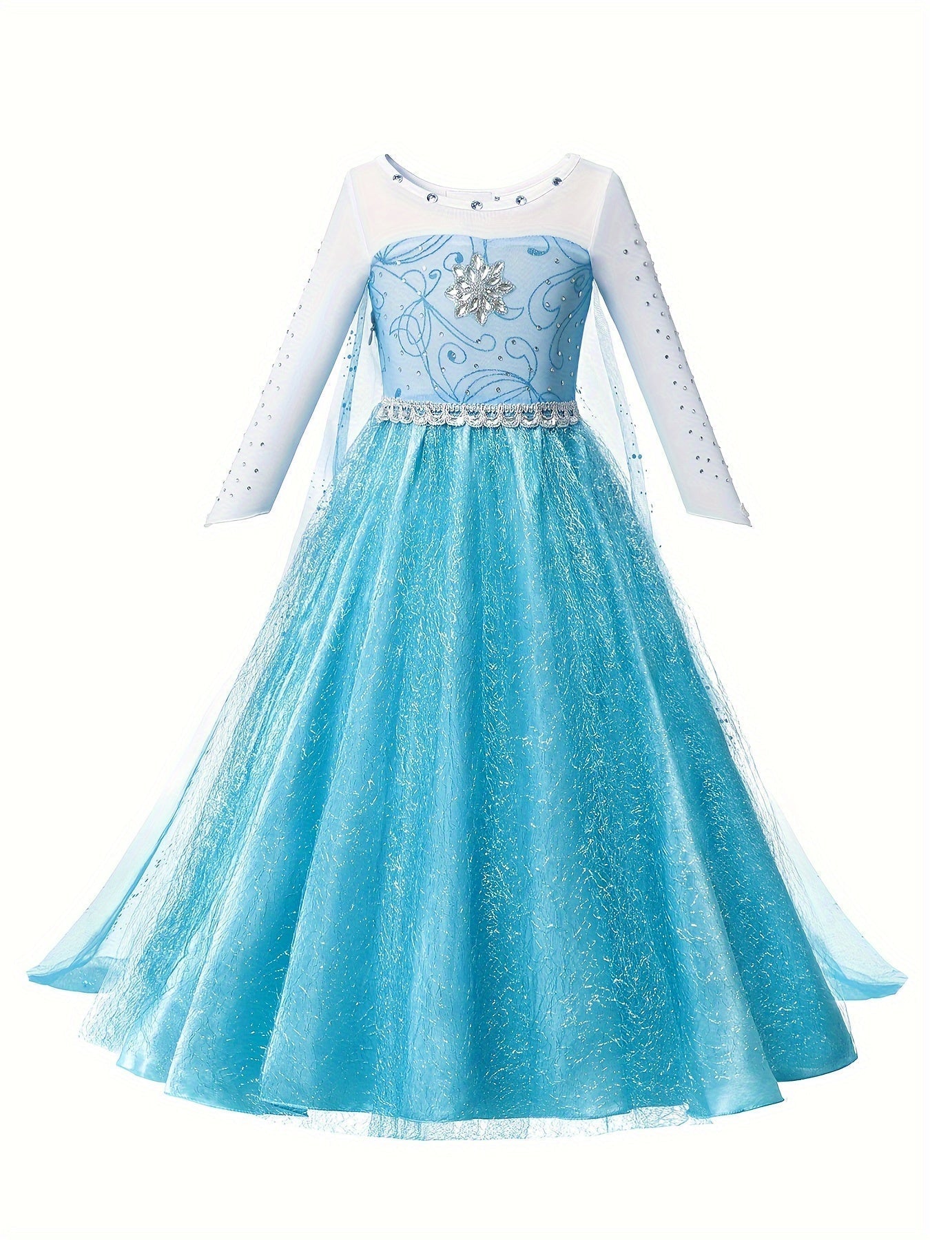 Girls Winter Princess Dress | Crystal Snowflake Design VexonGear