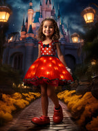 Girls Light Up Party Dress | Polka Dot Design With LED Skirt VexonGear