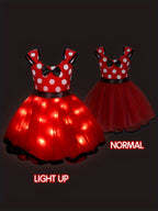 Girls Light Up Party Dress | Polka Dot Design With LED Skirt VexonGear