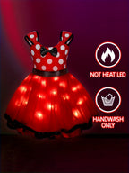 Girls Light Up Party Dress | Polka Dot Design With LED Skirt VexonGear
