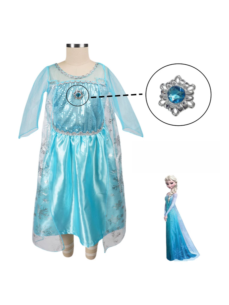 Girls Princess Dress | Sequined Satin Maxi Costume VexonGear