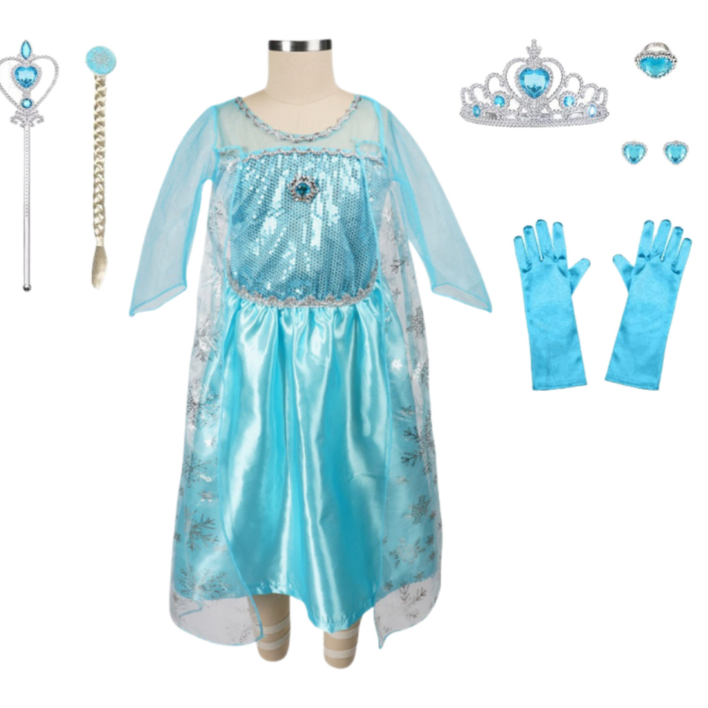 Girls Princess Dress | Sequined Satin Maxi Costume VexonGear