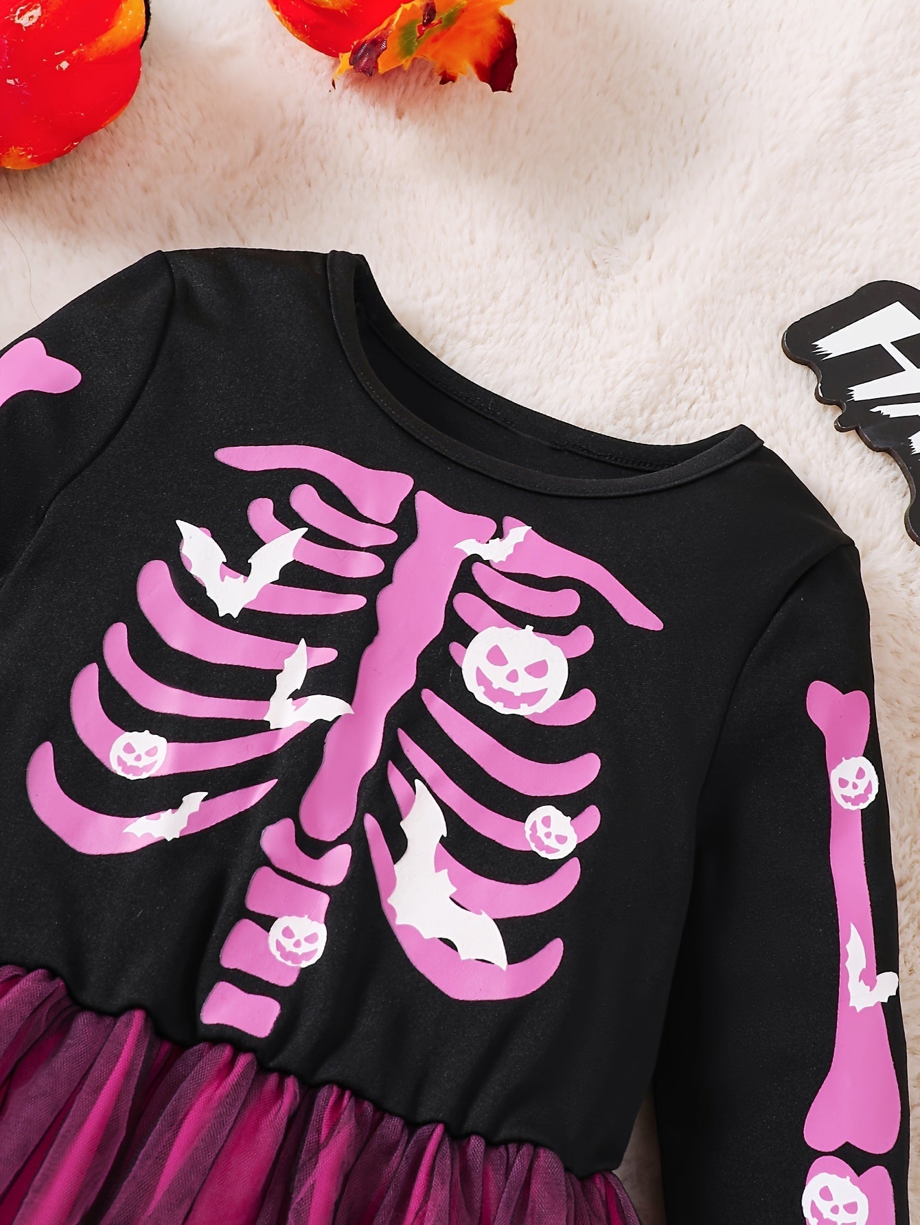 Halloween Skeleton Dress | Pink Tulle Party Costume VexonGear