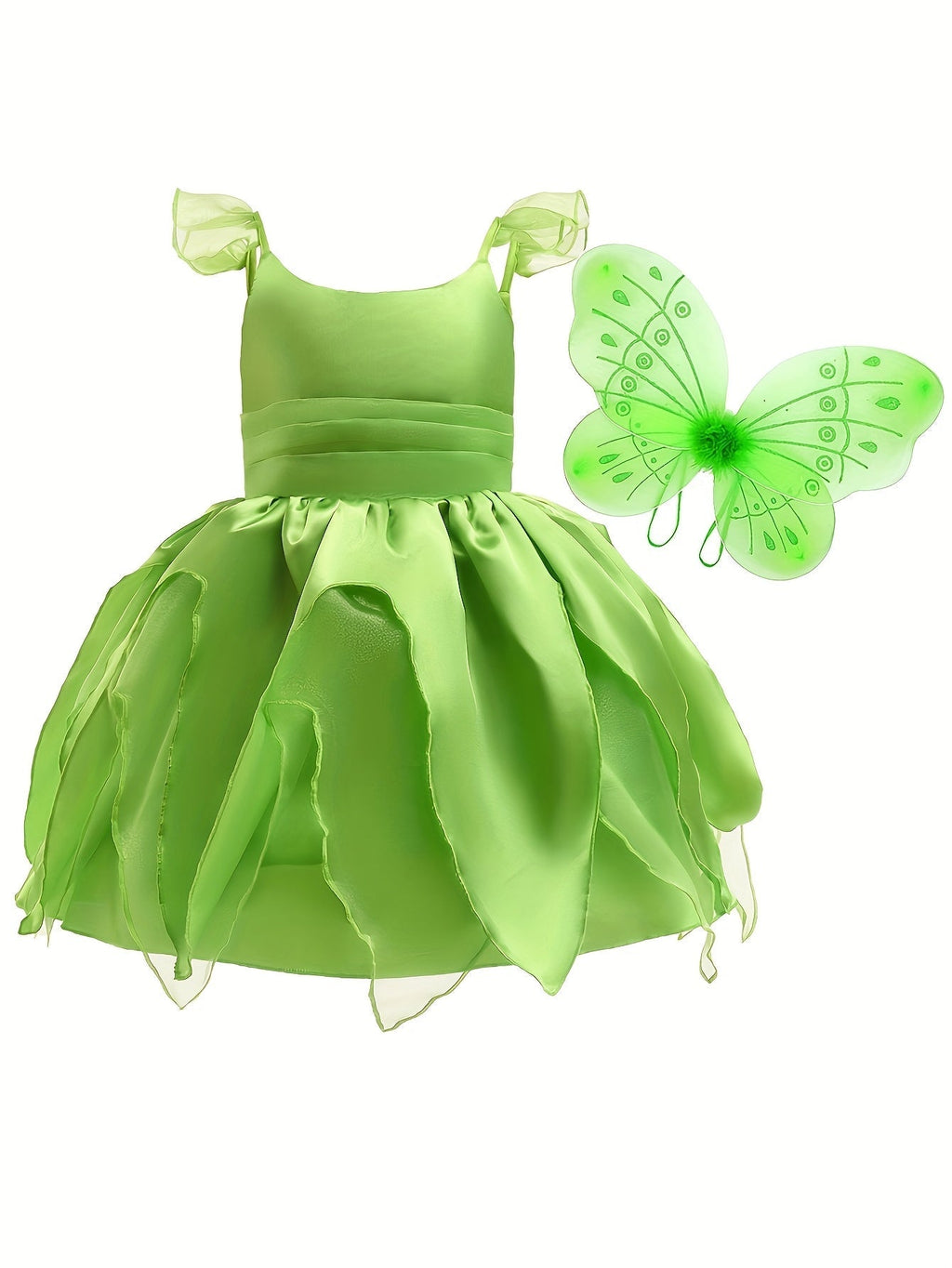 Girls Fairy Costume Dress | Petal Skirt Design With Flutter Sleeves VexonGear