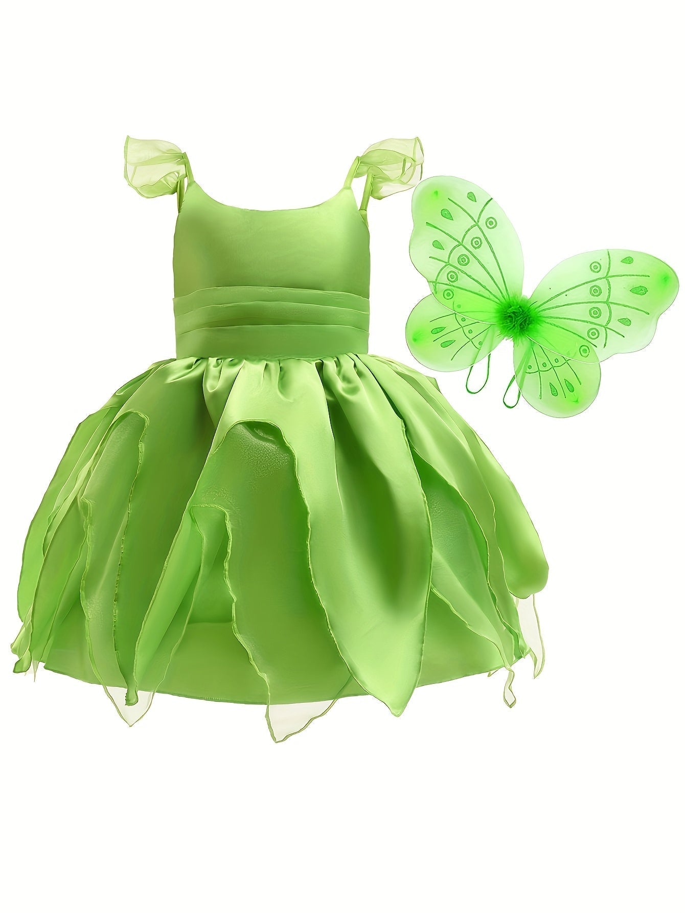 Girls Fairy Costume Dress | Petal Skirt Design With Flutter Sleeves VexonGear