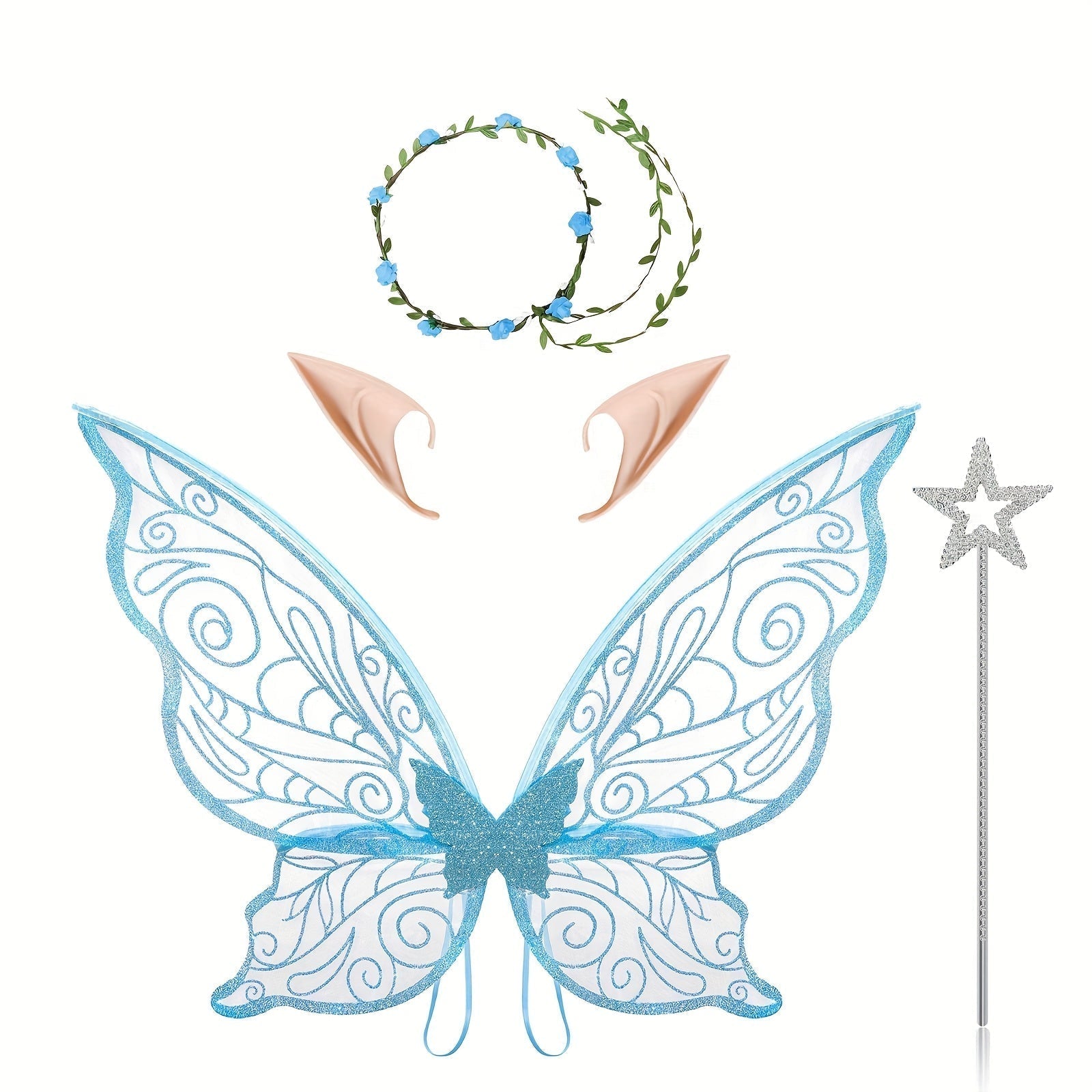 Fairy Wings Costume Accessory | Glitter Pink Butterfly Design VexonGear