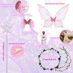 Fairy Wings Costume Accessory | Glitter Pink Butterfly Design VexonGear
