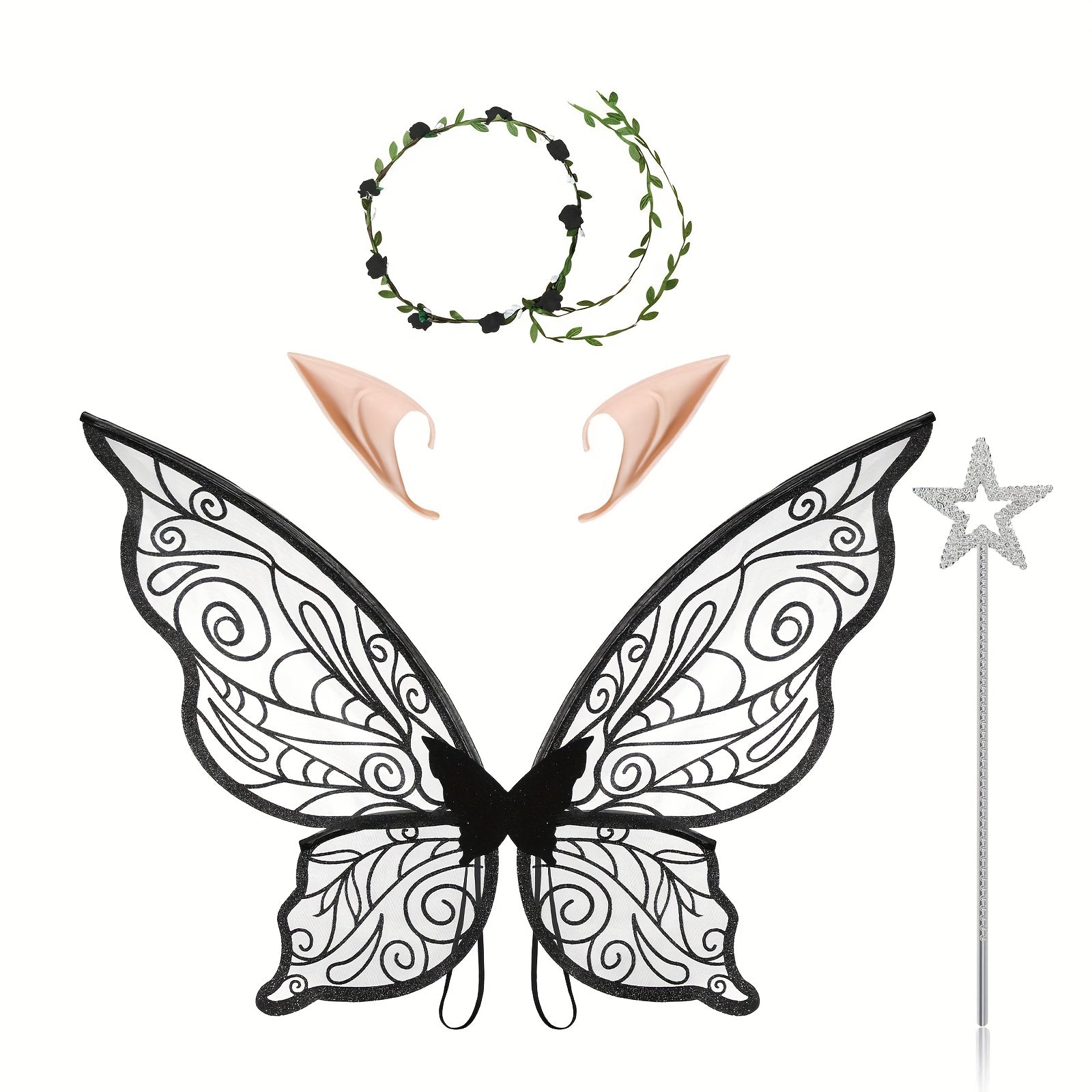 Fairy Wings Costume Accessory | Glitter Pink Butterfly Design VexonGear