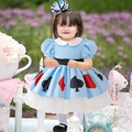 Storybook Costume Dress | Card Suit Print With Puff Sleeves VexonGear