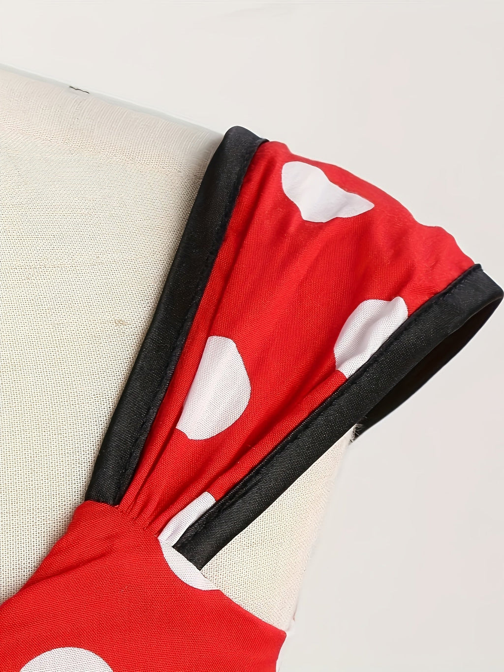 Girls Polka Dot Tulle Dress | Classic Red With Black Bow VexonGear