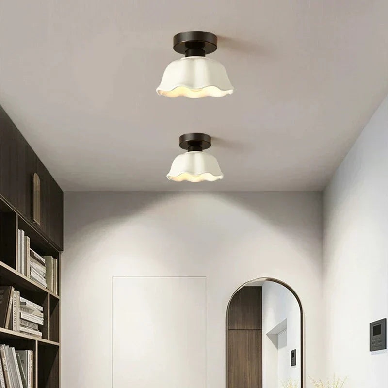 Glass Pendant Lamp Ceramic Shade Modern Lighting VexonGear
